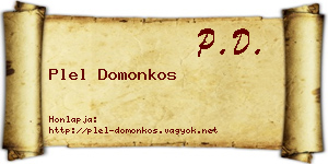 Plel Domonkos névjegykártya